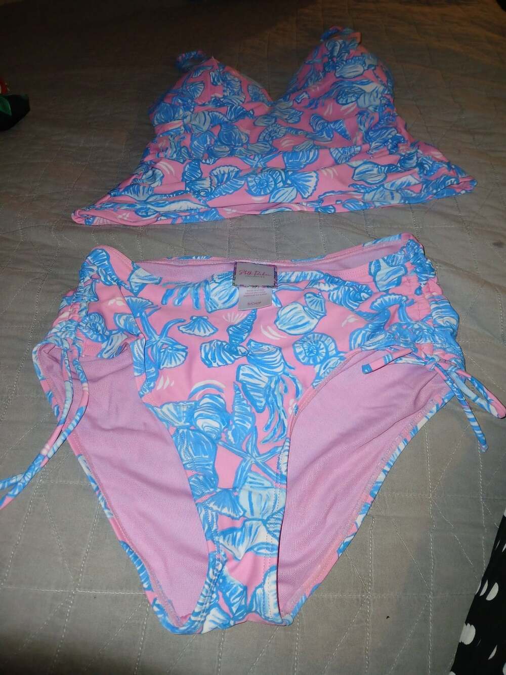 Stella Parker Size S Shell Print High-Waisted Bikini Set